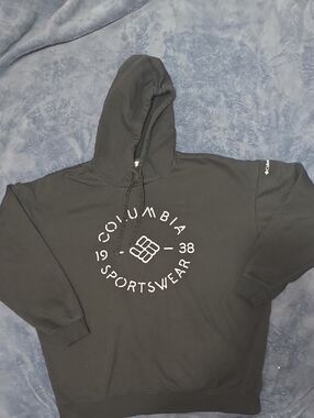 Columbia Black Crewneck Sweatshirt with White Logo - Men's